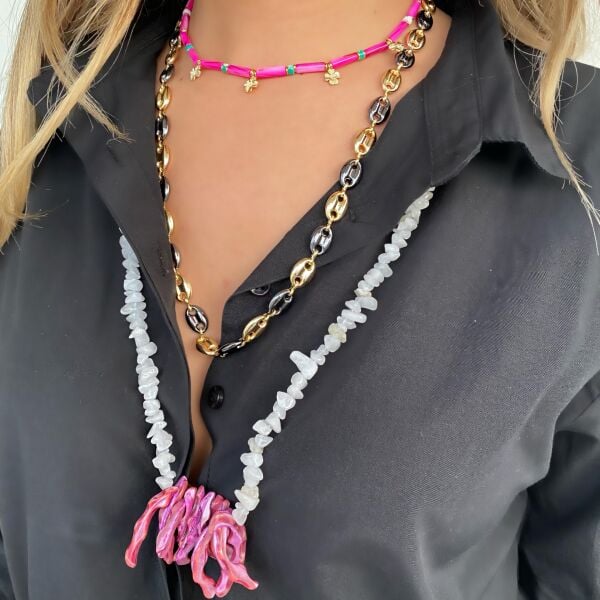 Wonderland Kolye Pembe