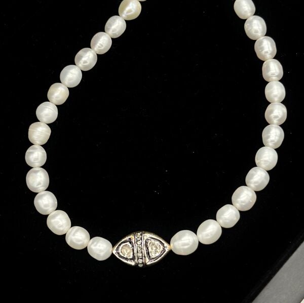 2'li Ham Elmas İnci Kolye