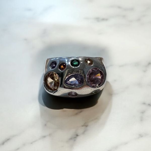 Renkli Taşlı Dalia Yüzük