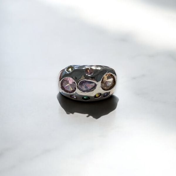 Renkli Taşlı Dalia Yüzük