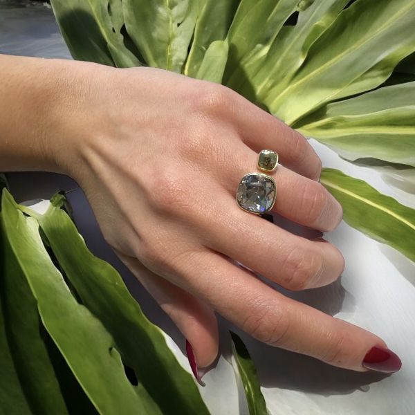 Gri Swarovski Yüzük