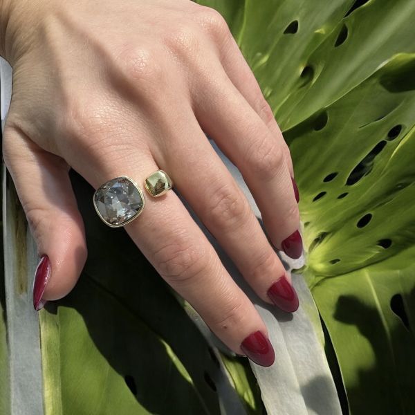 Gri Swarovski Yüzük