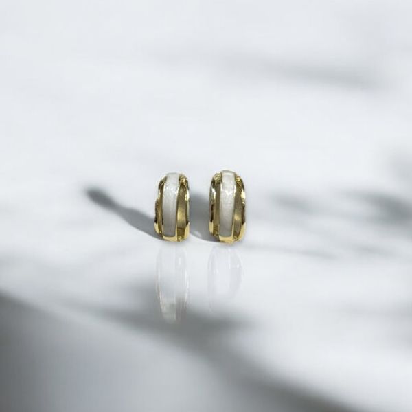 Beyaz & Gold Küpe
