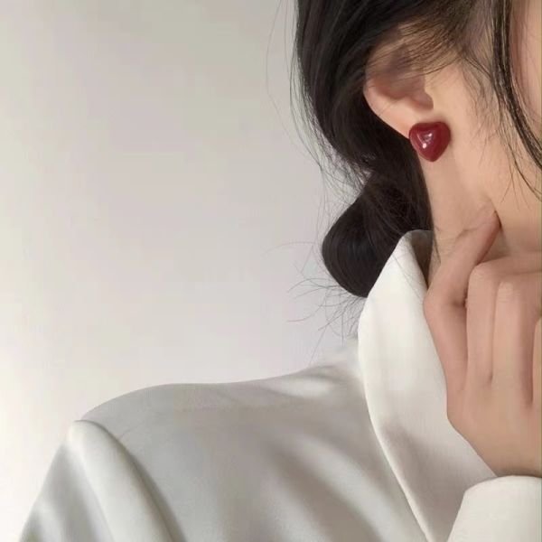 Bordo Kalp Küpe