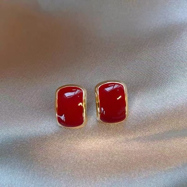 Bordo Minimal Küpe