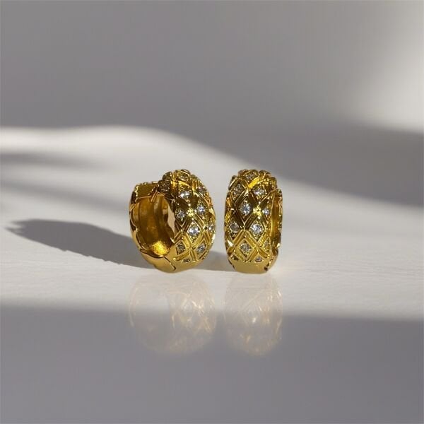 Kararmaz Hasır Desen Küpe