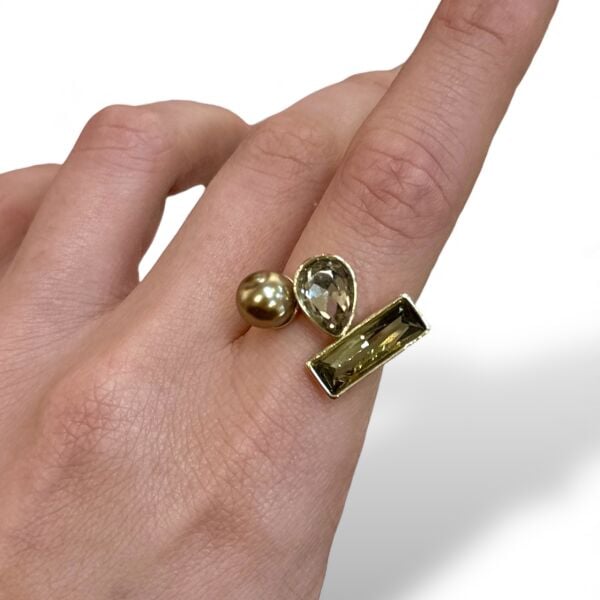 Swarovski Haki Yüzük